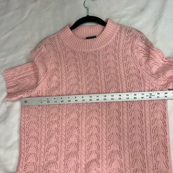 Torrid Pink Pointelle Pullover Short Sleeve Sweater  Sz 1 XL 14 16 Women’s - Picture 6 of 8